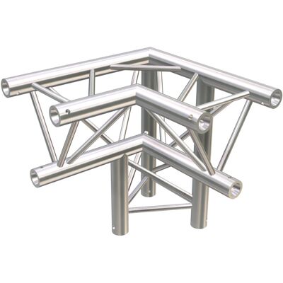 Litecraft Truss Lt33 C33 3-Weg Winkel 90° Rechts, Spitze Unten, Inkl. Verbindersatz Litecraft Truss Lt33 C33 3-Weg Winkel 90° Rechts, Spitze Unten, Inkl. Verbindersatz