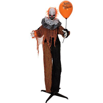 Europalms Halloween Figur Clown Mit Luftballon, Animiert, 166cm Europalms Halloween Figur Clown Mit Luftballon, Animiert, 166cm