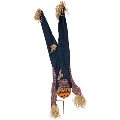 Europalms Halloween Bodenstecker Figur Kürbismann Kopfüber, Animiert, 153cm Europalms Halloween Bodenstecker Figur Kürbismann Kopfüber, Animiert, 153cm