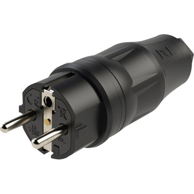 Pce Gummi-Schuko-Stecker, Schwarz Pce Gummi-Schuko-Stecker, Schwarz