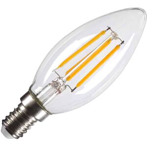 SLV C35 E14, LED Leuchtmittel transparent 4,2W 2700K CRI90 320° - LED Lampen Sockel E14