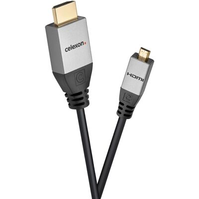 Celexon Hdmi Auf Micro Hdmi Kabel Mit Ethernet - 2.0a/b 4k 2,0m - Professional Line Celexon Hdmi Auf Micro Hdmi Kabel Mit Ethernet - 2.0a/b 4k 2,0m - Professional Line