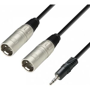 Adam Hall Cables K3 Ywmm 0100 - Audiokabel 3,5 Mm Klinke Stereo Auf 2 X Xlr Stecker 1 M
