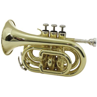 Dimavery Tp-300 B-Pocket-Trompete, Gold Dimavery Tp-300 B-Pocket-Trompete, Gold