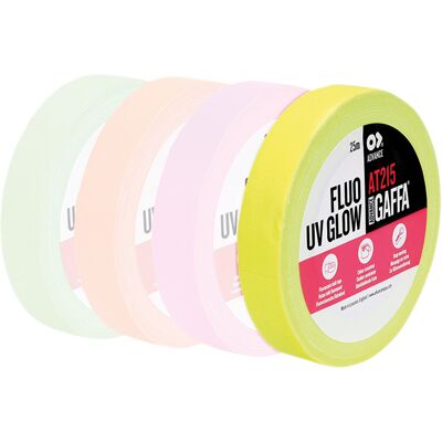Advance Tapes At215 Fluoreszierendes Gaffa-Klebeband Gelb Gelb – 19 Mm – 25 M Advance Tapes At215 Fluoreszierendes Gaffa-Klebeband Gelb Gelb – 19 Mm – 25 M