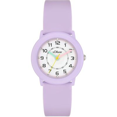 s.Oliver Kinderuhr mit Glitzerdetails SO-4520-PQ Metall s.Oliver Kinderuhr mit Glitzerdetails SO-4520-PQ Metall