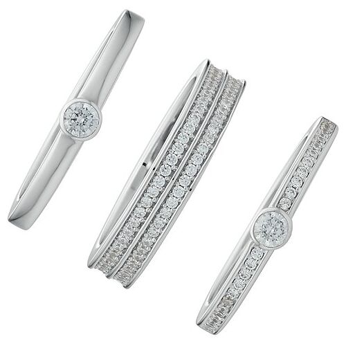 JETTE Damenring ENDLESS 87097056 925er Silber rhodiniert