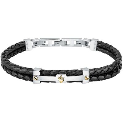 Maserati Armband JM422AVE11 Edelstahl, Leder, recycelt Maserati Armband JM422AVE11 Edelstahl, Leder, recycelt