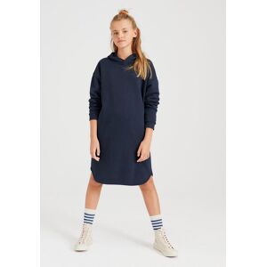hessnatur Kinder Hoodie-Kleid aus Bio-Baumwolle - blau - Größe 122/128