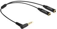 Delock Audio Splitter Klinkenstecker 3,5mm > 2x Klinkenbuchse 3,5mm 4 Pin, Y-Kabel