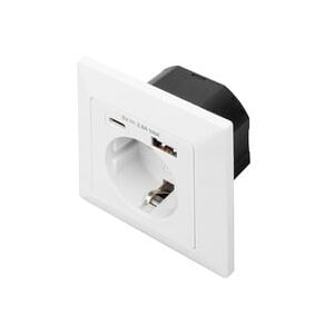 Digitus Sicherheits-Steckdose Unterputz, mit 1x USB-A und 1x USB-C Digitus Sicherheits-Steckdose Unterputz, mit 1x USB-A und 1x USB-C