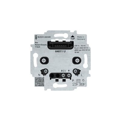 Busch-Jaeger Relais-Einsatz flex Typ 64811 U, 3-Leiter-Anschlusstechnik, Unterputzmontage Busch-Jaeger Relais-Einsatz flex Typ 64811 U, 3-Leiter-Anschlusstechnik, Unterputzmontage