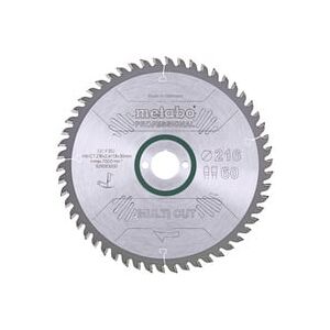 Metabo Kreissägeblatt "multi cut - professional", 216x30, Z60 FZ/TZ, 5° neg. Metabo Kreissägeblatt "multi cut - professional", 216x30, Z60 FZ/TZ, 5° neg.