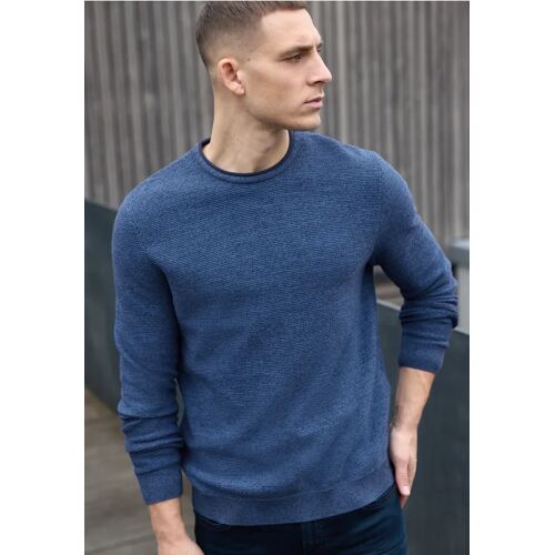 Street One MEN Crewneck Strukturpullover male Blau