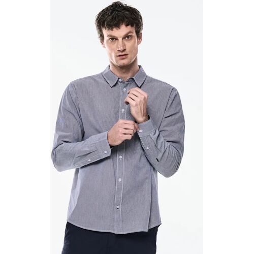 Street One MEN Yarn Dyed Streifen Hemd male Blau