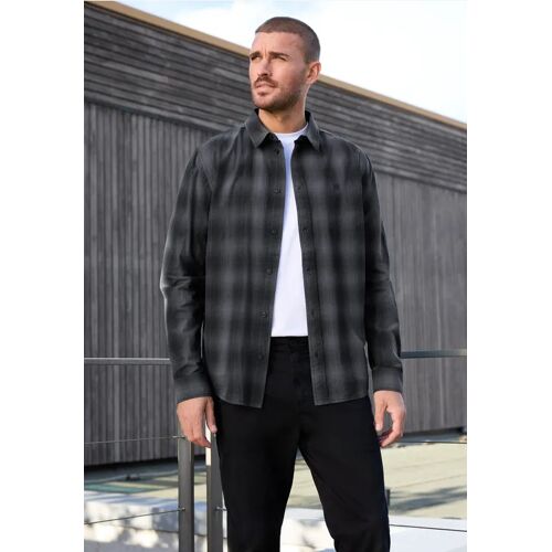 Street One MEN Kariertes Baumwoll-Hemd male Grau