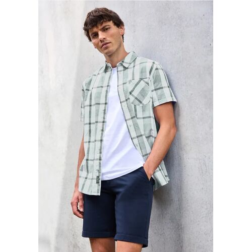 Street One MEN Kariertes Kurzarmhemd male Grün