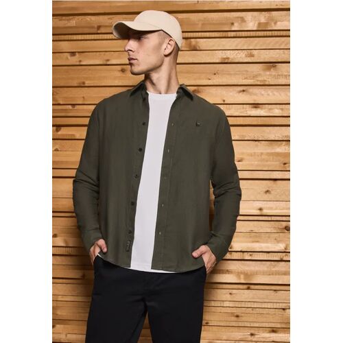 Street One MEN Two Tone Strukturhemd male Grün