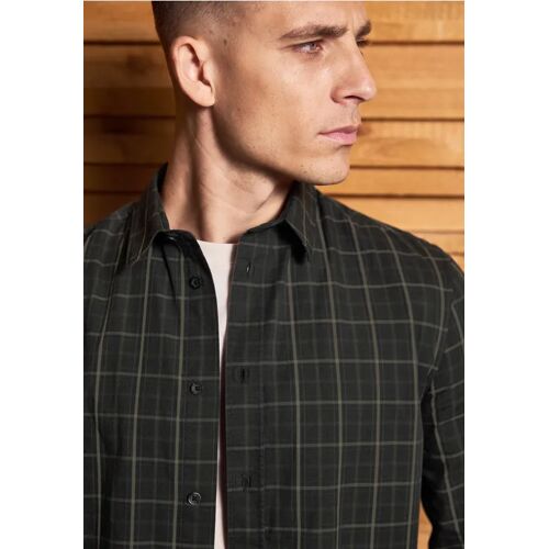 Street One MEN Kariertes Oxford Hemd male Schwarz