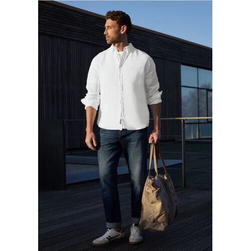 Street One MEN Langarm Hemd aus Leinen male Weiß