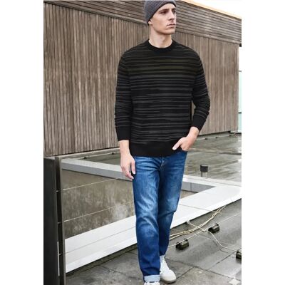 Street One MEN Street One Strukturstreifen Pullover male Grün Street One MEN Street One Strukturstreifen Pullover male Grün
