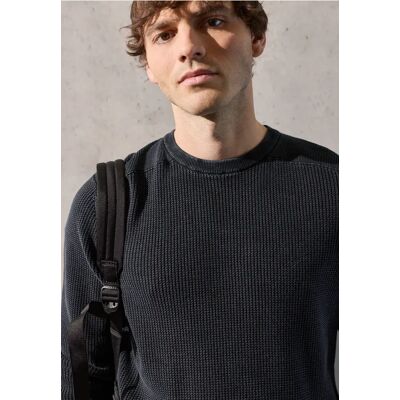 Street One MEN Street One Washed-Look Strukturpullover male Blau Street One MEN Street One Washed-Look Strukturpullover male Blau