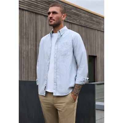 Street One MEN Street One Langarm Oxford Hemd mit Streifenmuster male Weiß Street One MEN Street One Langarm Oxford Hemd mit Streifenmuster male Weiß