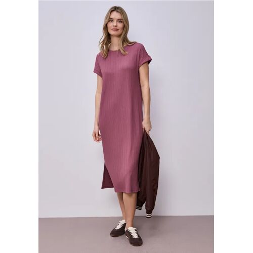 Street One Midi-Kleid aus Jersey in Rippstruktur female Rosa