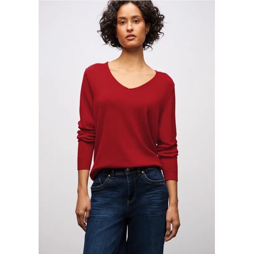 Street One V-Neck Pullover female Rot