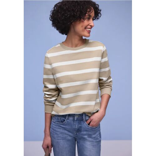 Street One Gestreiftes Sweatshirt female Beige