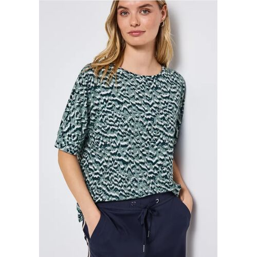 Street One Gemustertes Batwing Shirt female Blau