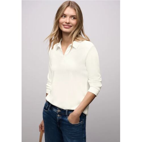Street One Poloshirt mit Zipper female Weiß
