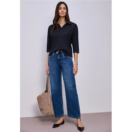 Street One Shirt in Unifarbe female Blau