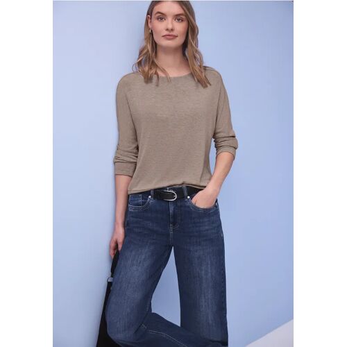 Street One Shirt im Melange-Look female Braun