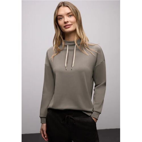 Street One Silk-Look Shirt in Unifarbe female Braun