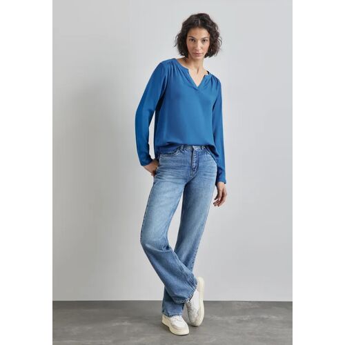 Street One Bluse in Unifarbe female Blau