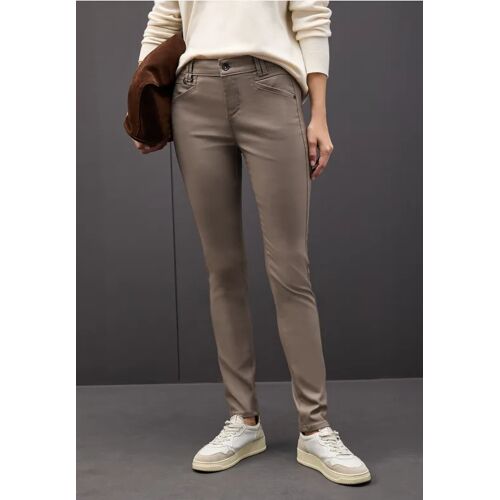 Street One Slim Fit Coated Hose female Braun