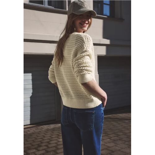 Street One Studio Cardigan mit Rundhals und Zipper female Beige