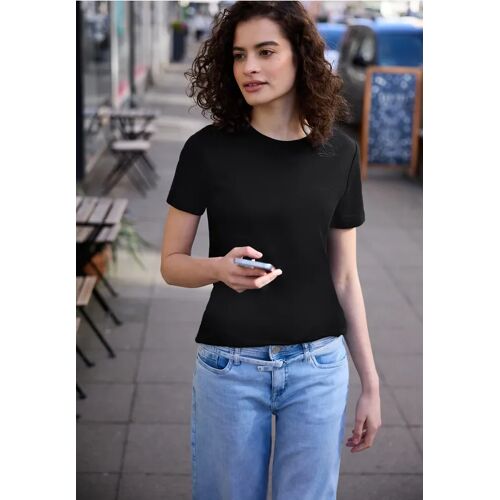 Street One Studio Street One Basic T-Shirt mit Rundhals und Kurzarm female Schwarz
