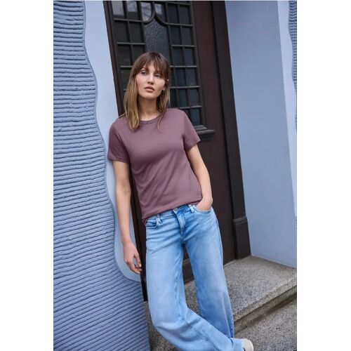 Street One Studio Basic T-Shirt mit Rundhals und Kurzarm female Rosa