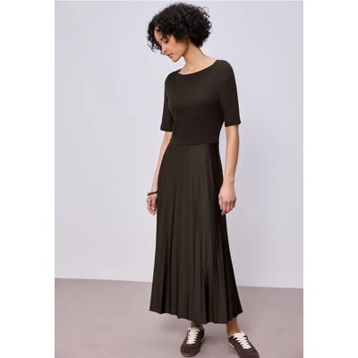 Street One Midi-Kleid mit Plissée-Rock female Braun Street One Midi-Kleid mit Plissée-Rock female Braun