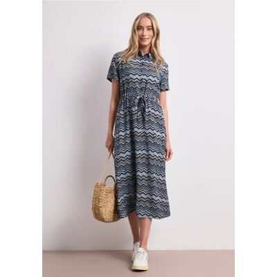 Street One Midi-Kleid mit Zick-Zack-Muster female Blau Street One Midi-Kleid mit Zick-Zack-Muster female Blau