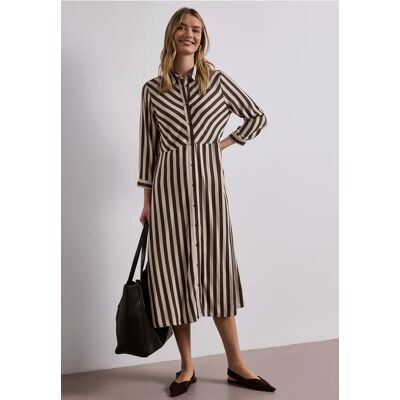 Street One Midi-Kleid mit durchgehender Knopfleiste female Beige Street One Midi-Kleid mit durchgehender Knopfleiste female Beige