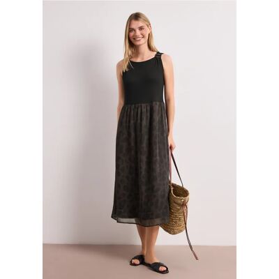Street One Midikleid mit Strukturmix und Print female Braun Street One Midikleid mit Strukturmix und Print female Braun
