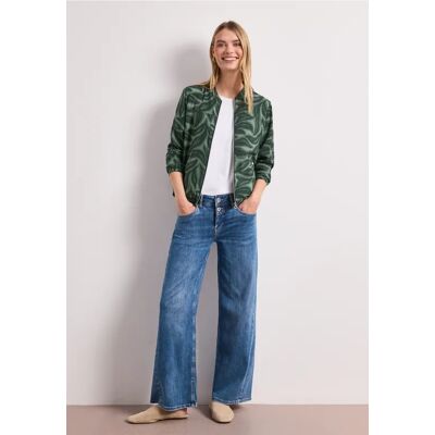 Street One Blouson mit Zipper und Print female Grün Street One Blouson mit Zipper und Print female Grün