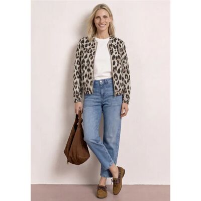 Street One Blouson mit Zipper und Print female Beige Street One Blouson mit Zipper und Print female Beige