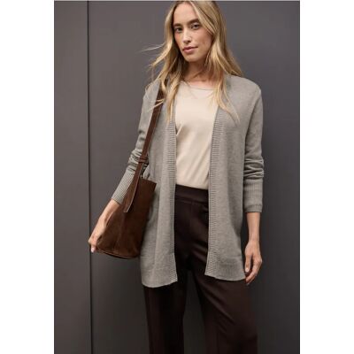 Street One Cosy Cardigan mit Rollkante female Beige Street One Cosy Cardigan mit Rollkante female Beige