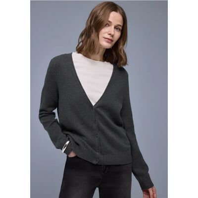 Street One Kuscheliger V-Neck Cardigan female Grau Street One Kuscheliger V-Neck Cardigan female Grau