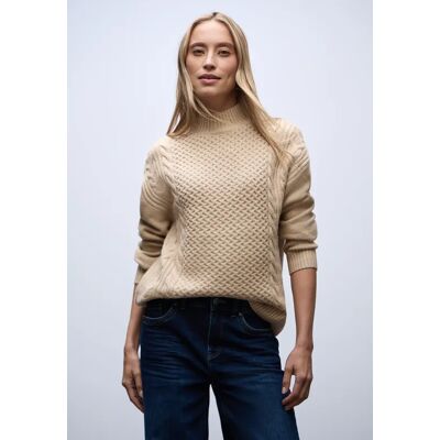 Street One Pullover mit Strickmuster female Beige Street One Pullover mit Strickmuster female Beige