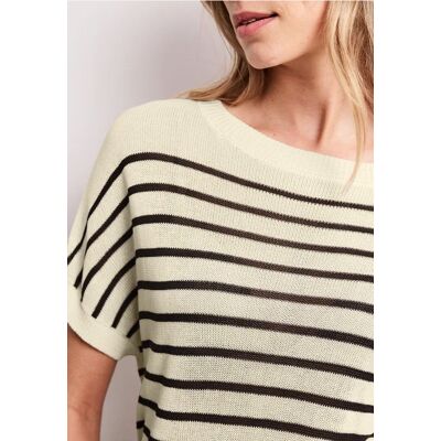 Street One Pullover mit Boatneck und Streifen female Beige Street One Pullover mit Boatneck und Streifen female Beige